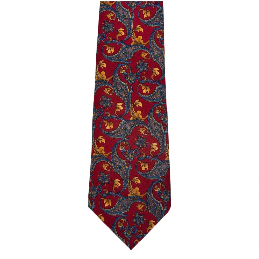 Metropolitan Museum of Art Silk Tie Italian Red Paisley Baroque 57
